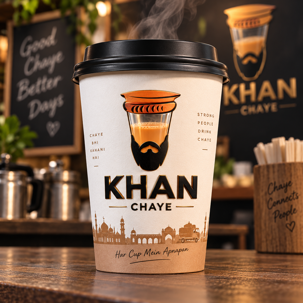 Khan Chaye branded cup mockup